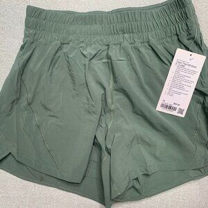 Lululemon Track That High-Rise Lined Short 5" size 10 Grey Eucalyptus